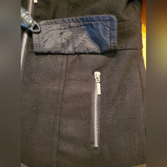Miss London Black Wool Blend Pea Coat Size XL - Picture 5 of 9